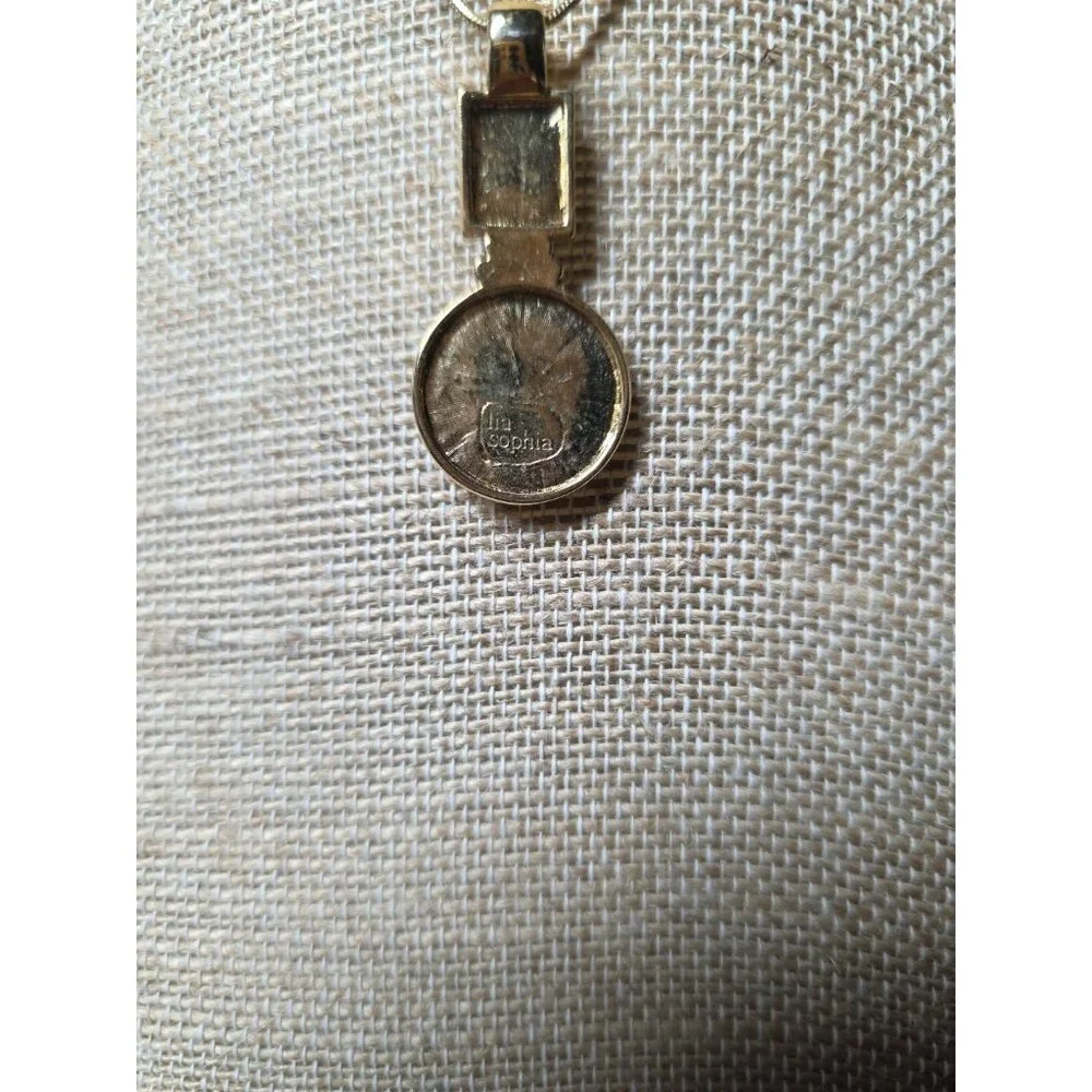Lia Sophia Mother Of Pearl Goldtone Modernistic Pendant Necklace